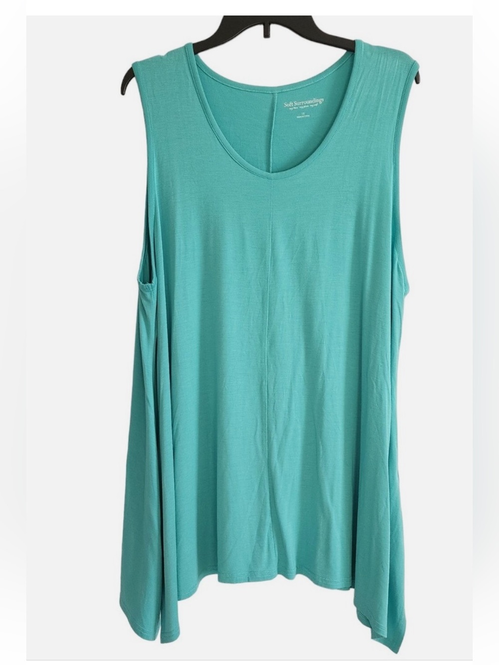 Soft Surroundings Flowy Tank Top - Mint Green, size 1X